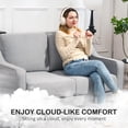 thumbnail image 4 of HOMCOM Loveseat Sofa, Linen Couch with Pocket Spring, Light Grey, 4 of 10