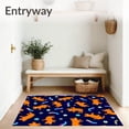 thumbnail image 3 of ODIKA 3'x5' Machine Washable Non-Slip Area Rug, Whimsical Feline Illuminated Floor Covering with LED Accent High Traffic Rug, Orange, 617269, 3 of 7