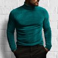 thumbnail image 5 of VSSSJ Men's Turtleneck Long Sleeve Fuzzy Sherpa Tops Slim Fit Fleece Fluffy Soft Fashion High Neck Sweater Pullover Sweatshirts Green XL, 5 of 5