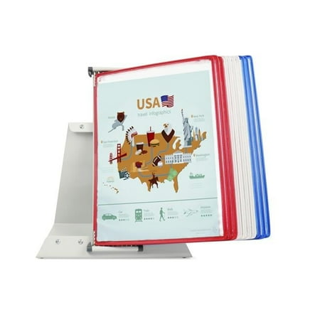 Tarifold D291USA Desk Reference System with 10 Display Pockets - Assorted