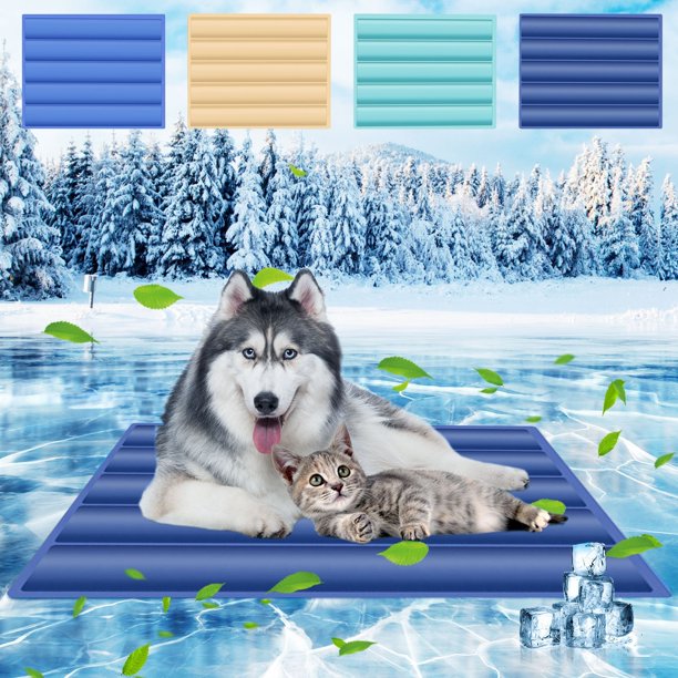 Cojín de gel refrescante para perros y gatos | Alfombrilla de verano impermeable | Almohadilla de gel gruesa de tres capas | Antideslizante | Uso en interiores y exteriores | Fácil de limpiar |