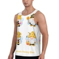 thumbnail image 2 of Pofeuu Gnomes Honey Bee Print Men's Workout Tank Tops Sleeveless Muscle Gym Shirt Quick Dry-Large, 2 of 7