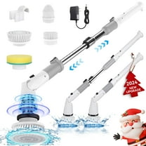 Fixdono Electric Spin Scrubber, Cordless Cleaning Brush, Power Shower Scrubber with Long Handle