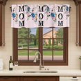 thumbnail image 6 of Love Mom Curtain Valances for Windows, Kitchen Valance Window Treatments Panel 2 Pack, Blue Pink Spring Floral Botanical Rod Pocket Short Curtains for Bathroom Bedroom 42 x 18 Inch, 6 of 8