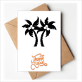 thumbnail image 1 of Planta negra silueta de árbol de coco Nota en blanco del sobre de la tarjeta de agradecimiento, 1 of 4