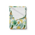 thumbnail image 2 of Watercolor Soft Flannel Fleece Throw Blanket, Exotic Fruits Pattern Pineapples Bananas Oranges Tropical Leaves, Cozy Plush for Indoor and Outdoor Use, 50" x 70", Green Yellow Pale Brown, by Ambesonne, 2 of 5