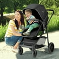 thumbnail image 6 of Costway Foldable Baby Stroller 2 in 1 Newborn Infant Travel Buggy Pushchair 22 lbs Black, 6 of 10