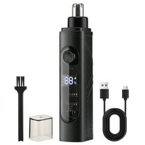 2025 Nose Hair Trimmer with LED Display for Men Women, Painless USB Rechargeable Facial and Ear Hair Remover with Powerful Motor and Dual-Edge Blades Easy Clean IPX7 Waterproof (Black)