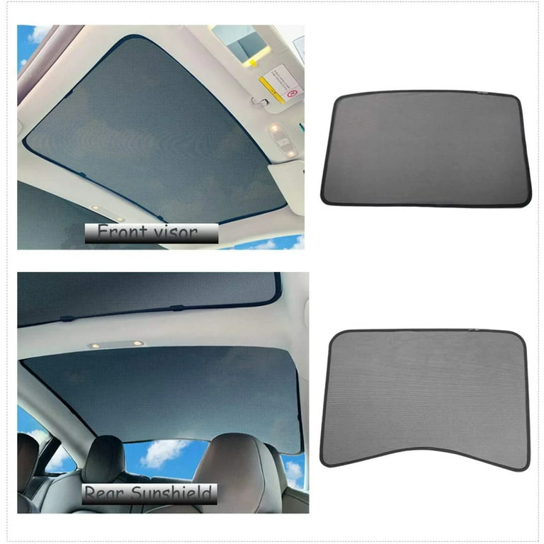 Tesla Model 3 Glass Sunroof Shades, Front Rear, 2017-2023