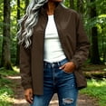 thumbnail image 2 of Edvintorg Windbreaker Jacket Women Lightweight Outdoor Long Sleeve Loose Casual Zip Up Coat Women's Clothing Brown XXL, 2 of 8