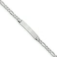 thumbnail image 1 of 14k WG Figaro Link ID Bracelet (Weight: 7.81 Grams, Length: 7 Inches), 1 of 3