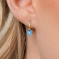thumbnail image 3 of Gem Stone King 14K Yellow Gold Swiss Blue Topaz Leverback Earrings for Women | 1.40 Cttw | Gemstone November Birthstone | Octagon 6X4MM, 3 of 6