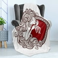 thumbnail image 4 of Virgo Soft Flannel Fleece Throw Blanket, Vibrant Color Abstract Image Zodiac Sign Long Haired Girl with of Virgo, Cozy Plush for Indoor and Outdoor Use, 70" x 90", Ruby Brown White, by Ambesonne, 4 of 5