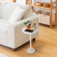 thumbnail image 6 of 2-Pack White Pedestal Side Tables - Waterproof MDF & Rust-Proof Metal, Indoor/Outdoor Round End Tables for Sofa, Couch, Patio, Camping, 6 of 6