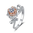thumbnail image 2 of Anillo femenino de plata S925 con 50 moissanitas en color oro rosa 520, regalo de San Valentín, 2 of 5