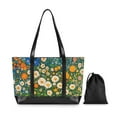 thumbnail image 7 of FORMRS Canvas Laptop Tote Bag for Women with 15.6" Computer Compartments Shoulder Handbag, Orange Floral Garden, 7 of 7