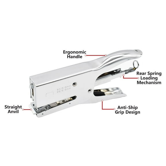 Air Locker A08 Manual / Hand Plier Stapler Uses Fine Wire Standard Staples 24/6-8 mm, 26/6-8 mm & R90007 1/4 Inch Length 1/2 Inch Crown Staples