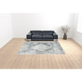 thumbnail image 2 of 9' x 12' Blue and Ivory Oriental Power Loom Distressed Area Rug, 2 of 5