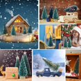 thumbnail image 4 of Visland 34PCS Mini Sisal Snow Frost Trees Mini Pine with Wood Base Bottle Brush Trees Plastic Winter Snow Ornaments Tabletop Trees for Christmas Decoration and Display, 4 of 8