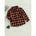 thumbnail image 3 of Bagilaanoe Toddler Baby Girl Boy Shirts Jacket Plaid Long Sleeve Single-Breasted Shacket Coat 6M 12M 2T 3T 4T 5T 6T Kids Fall Casual Outwear, 3 of 6