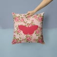thumbnail image 2 of Carolines Treasures Butterfly Shabby Chic Pink Roses Fabric Decorative Pillow 14Hx14W multicolor, 2 of 4