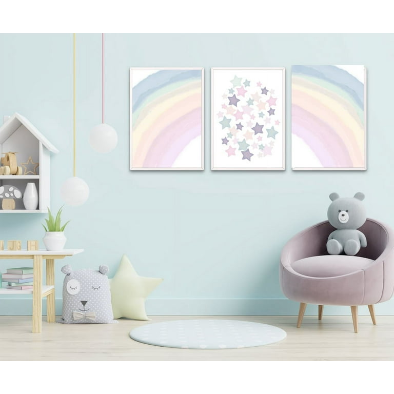 Neutral Rainbow Art Set, Above Bed Decor, Set Of 3 Inspirational Prints,  Boho Hippie Nursery Decor, Playroom Wall art, Good Baby Shower Gift