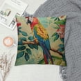 thumbnail image 2 of Chilfamy Tropical Flowers and Birds Parrot Plant Decorative Throw Pillow Case Cushion Cover Square  White, 2 of 5