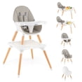 thumbnail image 1 of Adjustable Baby High Chair, Convertible Baby Dining Chair w/Cushioned Seat, 5-Point Seat Belt, 4-Stage Adjustable Detachable Tray, Suitable for 6-36 Months Baby, Gray, 1 of 9