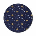 thumbnail image 1 of Floral Mouse Pad for Computers, Repetitive Style Illustration of Dark Tone Blooming Elements Botanical Buds, Round Non-Slip Thick Rubber Modern Mousepad, 8" Round, Indigo and Mustard, by Ambesonne, 1 of 2