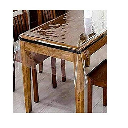 Golden Linens Clear Plastic Transparent Tablecloth Protector Water Proof Heavy Duty Easy Clean, Long Lasting Kitchen Dinning Table, Family gathering party Holidays (Rectangular 60" X 90")