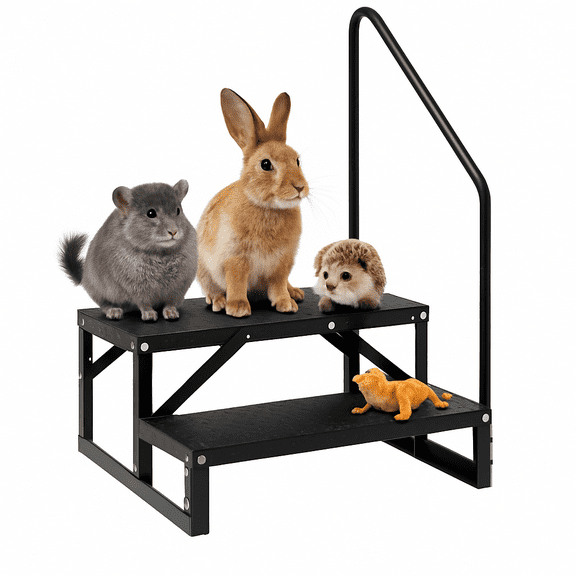 EastVita 2 Step RV Stairs with Raised Handrail,Metal Hot Tub Steps,Portable Mobile Home Stairs for RV, Travel Trailer, Camper Outdoor