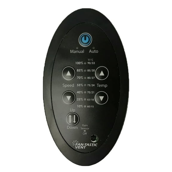 Black Wireless Remote Control 12V for FV Roof Vent Fan 9078-09 / 9108873671 Dometic