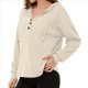 thumbnail image 1 of Sudadera con Capucha para Mujer, Cuello Abotonado, Cordón Ajustable, Sudadera Informal de Larga, Camisetas. Albaricoque XL, 1 of 10