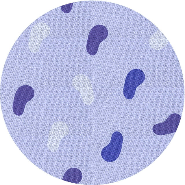 Ahgly Company Tapis Rond Lavable en Machine Intérieur Transitionnel Bleu Céleste, 7 Pieds Rond
