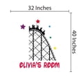 thumbnail image 3 of AMUSEMENT RIDE - Removable Kids Bedroom Roller Coaster Decoration Multicolored Stars Customized Name Design Vinyl Adhesive Wall Decal - Home Art Carnival Ride Easy To Apply Wall Sticker 32" x 40", 3 of 3
