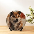 thumbnail image 6 of Balery Vintage Shiba Inu Art Print Bone China Decorative Plate Ceramic Dinner Plates Art Crafts with Display Stand-7in, 6 of 6