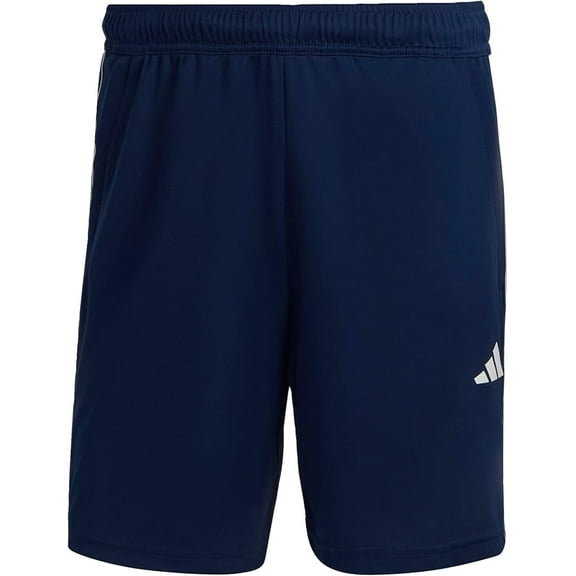adidas Mens Essentials Pique 3-Stripes Training Shorts (Dark Blue/White, Medium)