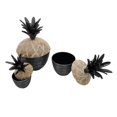 thumbnail image 2 of 14, 12, 11 Inch Lidded Jar, Pineapple Design, Gray Mango Wood, Set of 3- Saltoro Sherpi, 2 of 5
