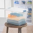thumbnail image 5 of 25 Qt Latching Storage Box, Stackable Bin with Latch Lid, Plastic Container to Organize Closet Shelf, Clear with White Lid, 6-Pack, 5 of 5