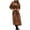 Brown, variant on Lovskoo Women's Winter Coats Elegant Maxi Wrap Coat Lapel Collar Pea Coats Open Front Belted Long Jacket Overcoat with Pockets Brown