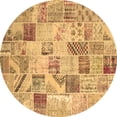 thumbnail image 1 of Ahgly Company Indoor Round Patchwork Brown Transitional Area Rugs, 3' Round, 1 of 4
