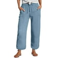 thumbnail image 2 of BILIKEYU Women's Lightweight Linen Summer Pants, womens pants, women's clothing, cargo pants women baggy, 2 of 5