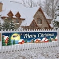 thumbnail image 5 of Winter Theme Christmas Banner Snowy Scene Xmas Banner Santa Sleigh Reindeer Pattern Holiday Banner for Christmas Party Winter Celebration Holiday Decoration, 5 of 9