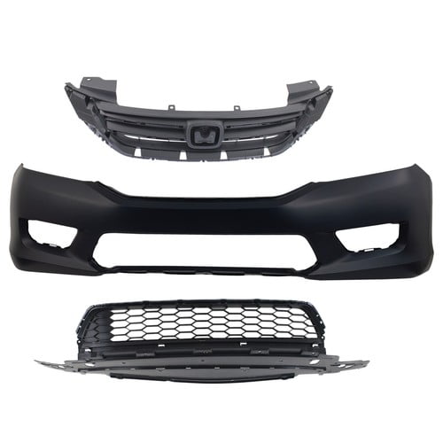 Bumper Cover Grille Assembly Kit For 2013-15 Honda Accord Sedan EX/EX-L/LX/Sport