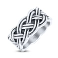 thumbnail image 3 of Twisted Braided Design Oxidized Ring Band 925 Sterling Silver Size 9, 3 of 5