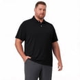 thumbnail image 4 of Big and Tall Polo Shirts for Men Button Collar Summer Plus Size Shirts Business Casual Short Sleeve Oversized Tshirts Black 4XL, 4 of 8