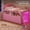 Pink, variant on Low Loft Bed Twin Size with 8 Storage Drawers, Bookcase and LED Lights, Metal Loft Twin Bed Frame with Upholstered Headboard, Under-Bed Play Space and 13.8''H Safety Guardrail, Black