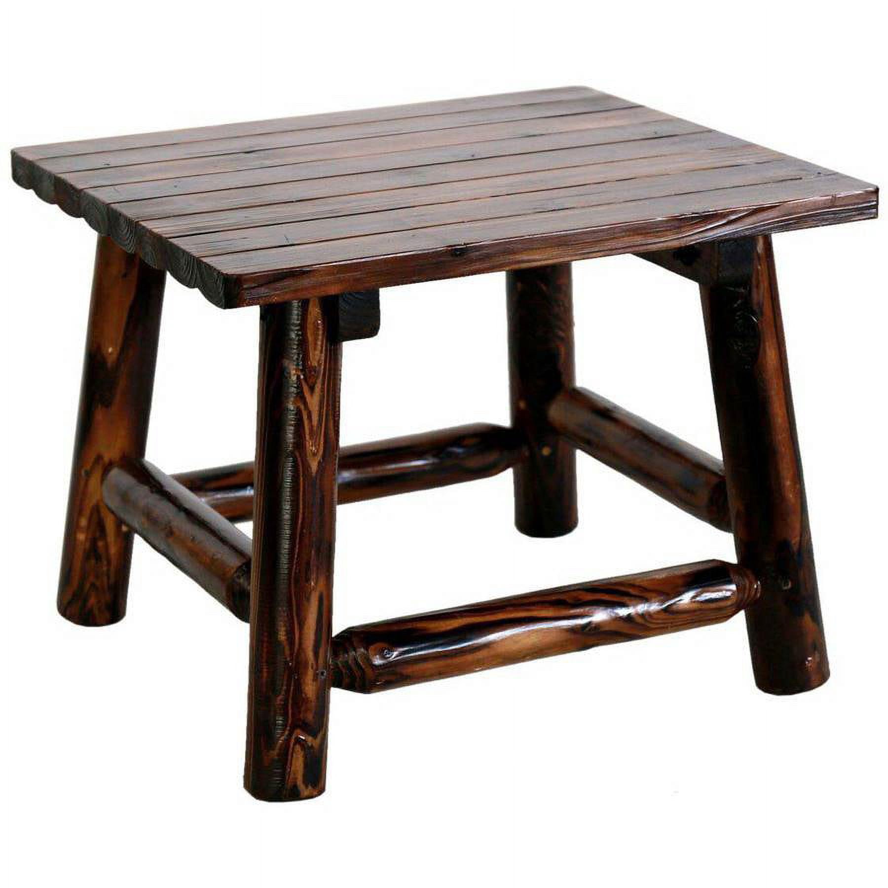Leigh Country TX 93723 Char-Log Rectangular Outdoor Patio End Table - Brown