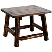 Leigh Country TX 93723 Char-Log Rectangular Outdoor Patio End Table - Brown