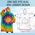 thumbnail image 4 of Oversized Wearable Blanket Hoodie,Colorful Rainbow Tie Dye Spiral Pattern Sherpa Blanket Hoodie with Super Pockets,Super Warm Fuzzy Pullover for Women & Men, 4 of 6